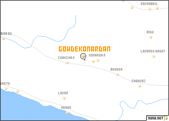 map of Gowd-e Konārdān