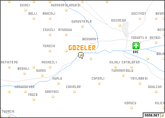 map of Gözeler