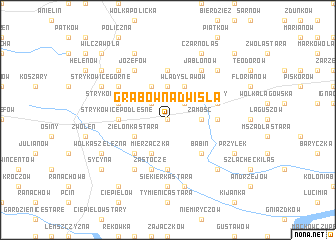 map of Grabów nad Wisła