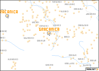 map of Gračanica