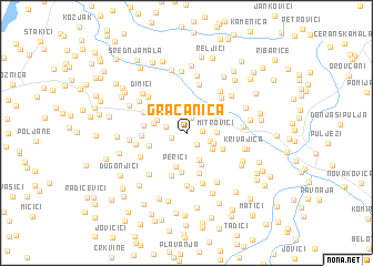 map of Gračanica