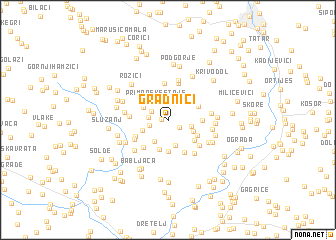 map of Gradnići