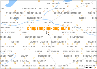 map of Gradzanowo Kościelne