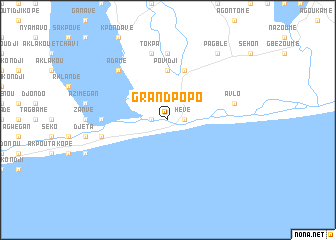map of Grand-Popo