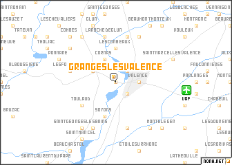 map of Granges-lès-Valence