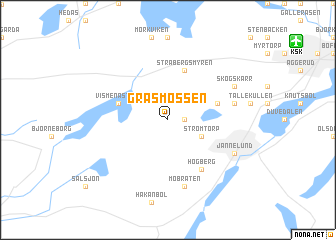 map of Gräsmossen