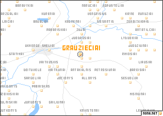 map of Graužiečiai