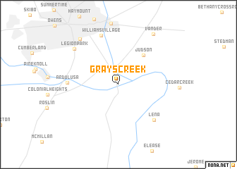 map of Grays Creek