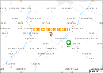 map of Grazzano Visconti