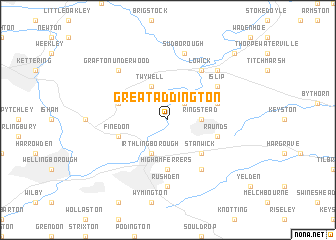 map of Great Addington