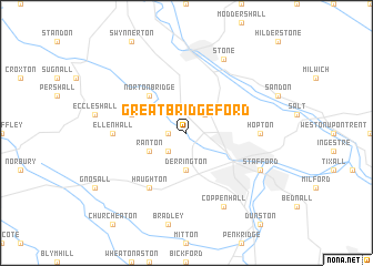 map of Great Bridgeford