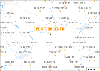 map of Great Comberton