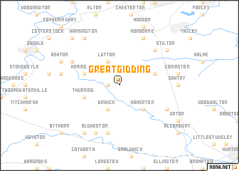 map of Great Gidding