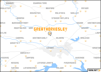 map of Great Horkesley