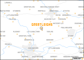 map of Great Leighs
