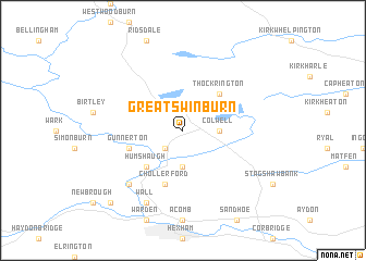 map of Great Swinburn