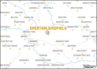 map of Great Waldingfield