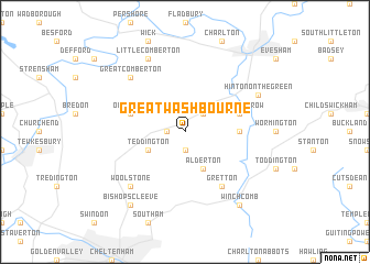 map of Great Washbourne