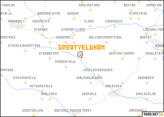 map of Great Yeldham