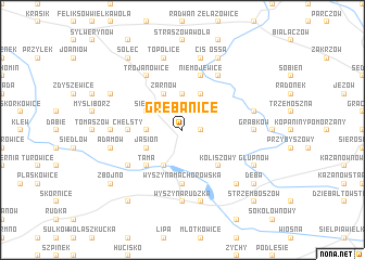 map of Grębanice