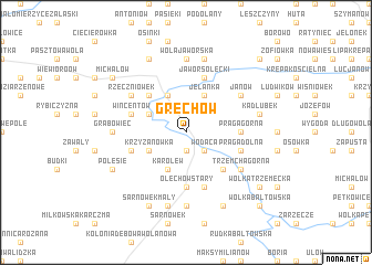 map of Grechów