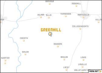 map of Green Hill