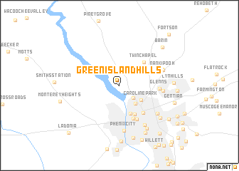 map of Green Island Hills