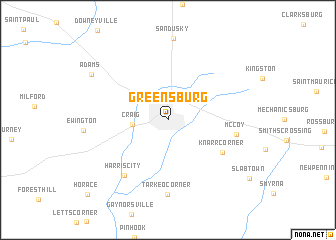 map of Greensburg