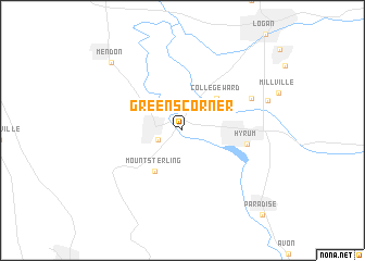 map of Greens Corner