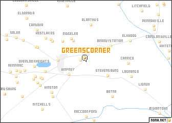 map of Greens Corner