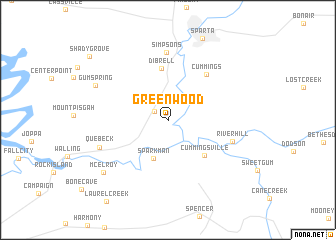 map of Greenwood