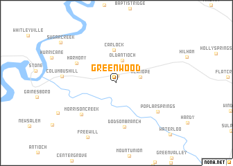 map of Greenwood