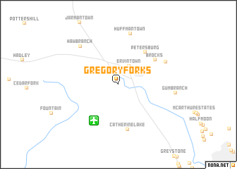 map of Gregory Forks