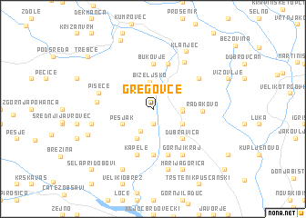 map of Gregovce