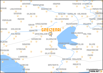 map of Greižėnai