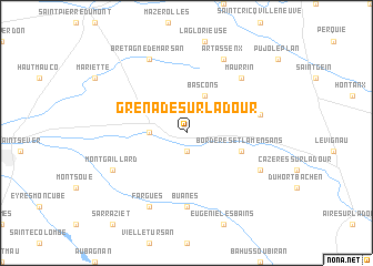 map of Grenade-sur-lʼAdour