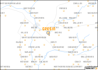 map of Grésin