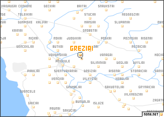 map of Grėžiai