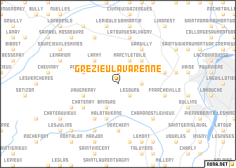 map of Grézieu-la-Varenne