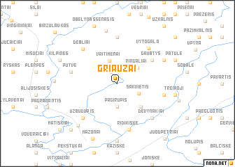 map of Griaužai