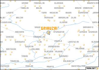 map of Griaužai