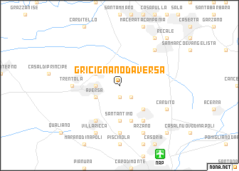 map of Gricignano dʼAversa