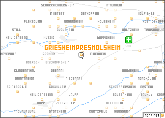 map of Griesheim-près-Molsheim