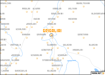 map of Grigaliai
