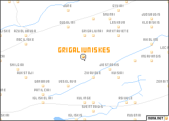 map of Grigaliūniškės