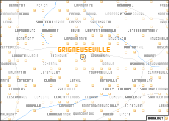 map of Grigneuseville