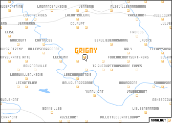 map of Grigny
