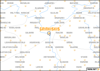 map of Grinkiškis