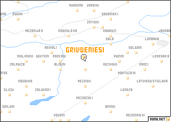 map of Grivdenieši