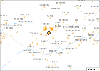 map of Grižice